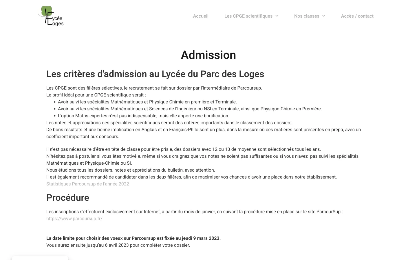 Page admission : la procédure Parcoursup expliquée